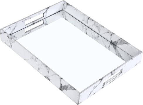 Vixdonos Decorative Mirror Tray Gold Serving Tray Bathrooom Vanity Tray for Makeup,Candle Holders,16.2'' X 12.2" X 2'' in Saudi Arabia