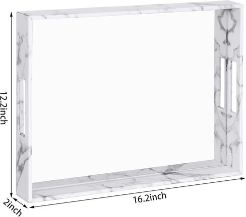 Vixdonos Decorative Mirror Tray Gold Serving Tray Bathrooom Vanity Tray for Makeup,Candle Holders,16.2'' X 12.2" X 2'' in Saudi Arabia