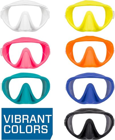 SCUBAPRO Ghost Scuba Dive Mask, Low-Volume Frameless Design w/Ultra Clear Single Lens, Silicone Skirt and Easy-Adjust Strap Buckles, Orange in Saudi Arabia