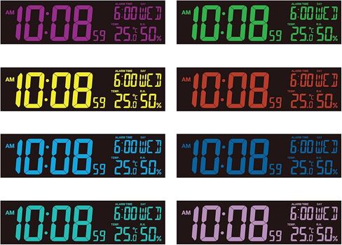 Seiko Color Changing Everything Digital Bedroom Alarm, Black in Saudi Arabia