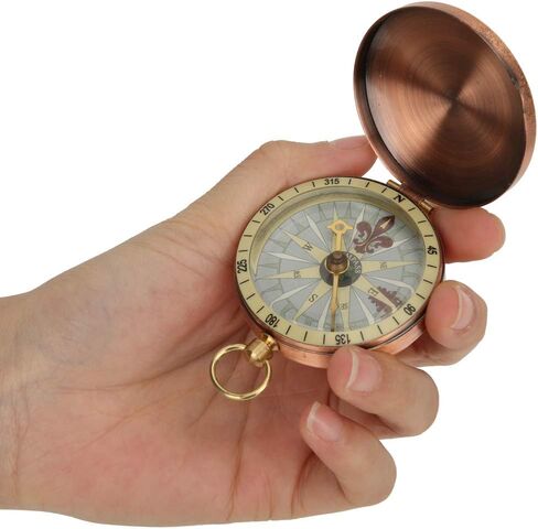 Compass Pocket Watch,Portable Vintage Retro Metal Copper Flip Cover Camping Survival Compass for Camping Hiking Boating Outdoor Sports in Saudi Arabia