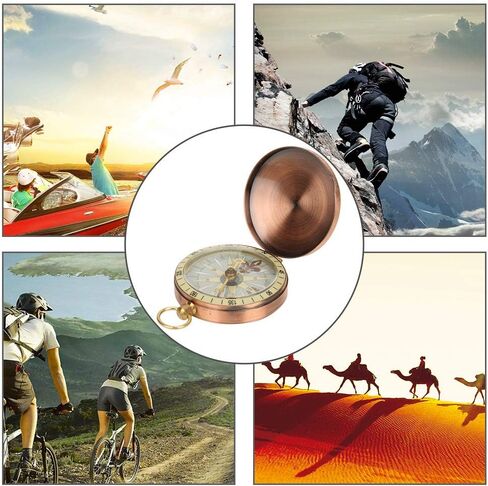 Compass Pocket Watch,Portable Vintage Retro Metal Copper Flip Cover Camping Survival Compass for Camping Hiking Boating Outdoor Sports in Saudi Arabia