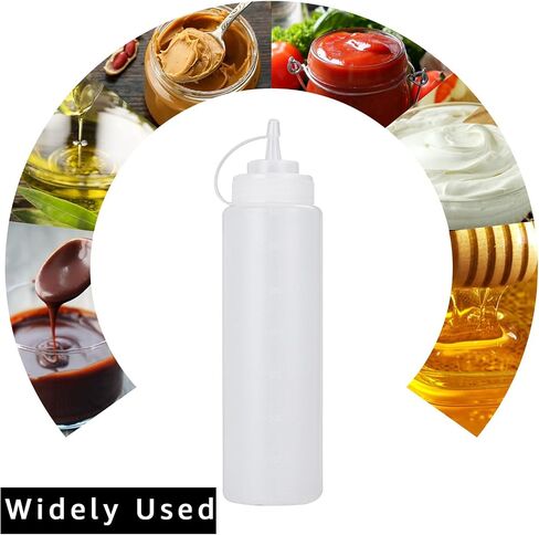 LANIAKEA 10PCS Squeeze Bottles, 24 oz Condiment Squeeze Bottles with Twist On Cap Lid & Label, Plastic Squeeze Bottles for Liquids, Sauces, Ketchup, Olive Oil, Mayonnaise, Mustard in Saudi Arabia