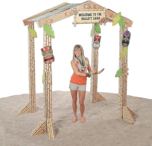 3D Cardboard Tiki Hut - size 88 inch x 5 feet - Tropical Beach Party in Saudi Arabia