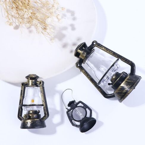 10pcs Miniature Kerosene Oil Lantern,Antique Hanging Lantern Retro Oil Lamp,Christmas Tree Hanging Lantern,for Micro Landscape Ornament in Saudi Arabia