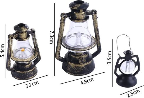 10pcs Miniature Kerosene Oil Lantern,Antique Hanging Lantern Retro Oil Lamp,Christmas Tree Hanging Lantern,for Micro Landscape Ornament in Saudi Arabia