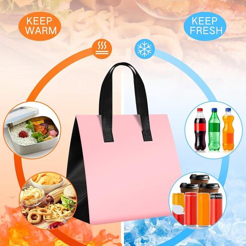 200 Pcs Insulated Take Out Bags Bulk 9.5 x 6 x 9.5 in Disposable Cooler Bag for Coffee, Milk Tea, Insulation Food Delivery Bag for Hot Cold Food Catering Restaurant Grocery Picnic, Muticolor in Saudi Arabia