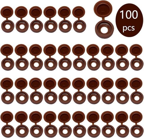 100 قطعة من أغطية المسمار البلاستيكية المفصلية | غسالة فليب بلايز | أغطية لولبية للأثاث والسيارات، أغطية لولبية قابلة للطي، تصميم زخرفي - أغطية أغطية لولبية مناسبة لعشاق الأعمال اليدوية والمحترفين in Kuwait