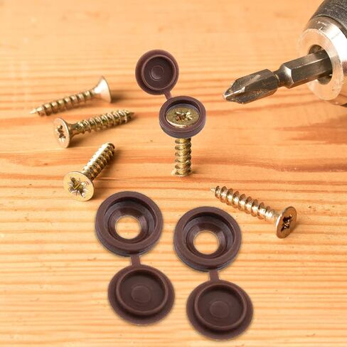 100 قطعة من أغطية المسمار البلاستيكية المفصلية | غسالة فليب بلايز | أغطية لولبية للأثاث والسيارات، أغطية لولبية قابلة للطي، تصميم زخرفي - أغطية أغطية لولبية مناسبة لعشاق الأعمال اليدوية والمحترفين in Kuwait