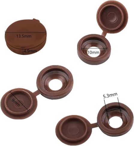 100 قطعة من أغطية المسمار البلاستيكية المفصلية | غسالة فليب بلايز | أغطية لولبية للأثاث والسيارات، أغطية لولبية قابلة للطي، تصميم زخرفي - أغطية أغطية لولبية مناسبة لعشاق الأعمال اليدوية والمحترفين in Kuwait