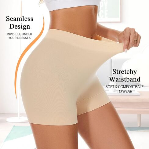 FRESBEIT Slip Shorts for Women Under Dress,Boyshorts Panties Anti Chafing Boyshorts Smooth Shapewear Shorts in Saudi Arabia