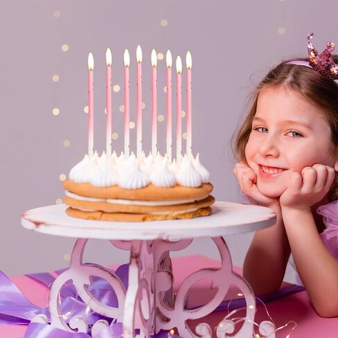 24pcs Gradient Blue Birthday Candles,Ice Blue Birthday Cake Cupcake Decorations,Glitter Birthday Candles Long Thin Cake Candles for Wedding Birthday Celebration Party Cake Decorations in Saudi Arabia