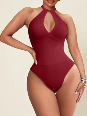 بلوزة Ekaliy للسيدات بدون أكمام وفتحة رقبة دائرية وفتحة أمامية كاجوال وبدلة ضيقة ملابس النادي in Kuwait