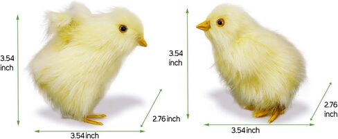 2pcs Realistic Little Chirping Baby Chicks Toys Plush Chicken Easter Decorations,Easter Gifts,Easter Photo Props (CK-Flying+Upright) in Saudi Arabia