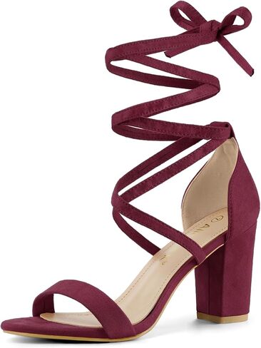 Allegra K Women's Strappy Lace Up Heel Chunky High Heels Sandals in Saudi Arabia