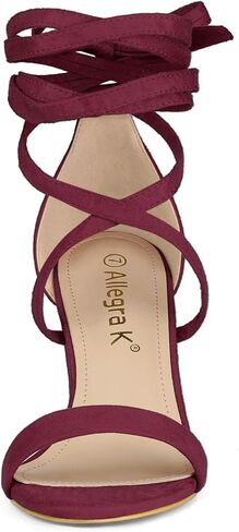 Allegra K Women's Strappy Lace Up Heel Chunky High Heels Sandals in Saudi Arabia