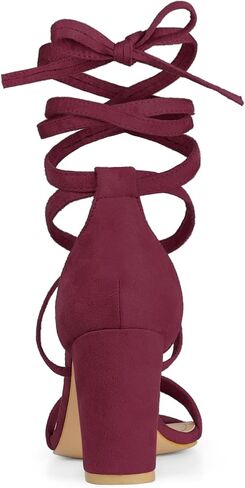 Allegra K Women's Strappy Lace Up Heel Chunky High Heels Sandals in Saudi Arabia