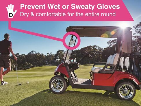 Magnetic Golf Glove Holder for Golf Carts - Strong-Hold Magnets & Velcro Panel - Keep Gloves Dry Premium Golf Cart Accessories - Extend Glove Life 1-3+ months in Saudi Arabia