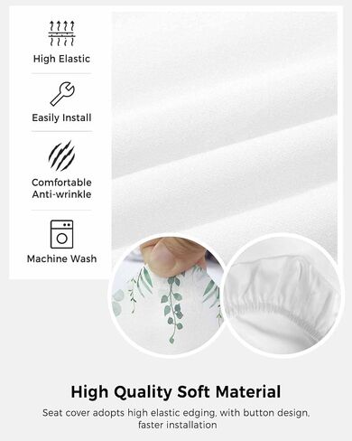 Eucalyptus Sage Green, 2 Pieces Computer Office Chair Covers Set, Stretchable Desk Rotating Chair Seat Cushion Slipcover Back Covers, Decorative Protectors Cover Vintage Spring Summer Plant Leaves in Saudi Arabia