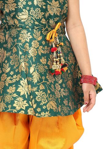 Girls Jacquard Peplum Ethnic Top with Dhoti | Indian Ethnic Kids Wear in Kuwait