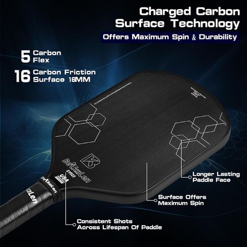 2024 BKL BeikaLen Carbon Fiber Pickleball Paddle- World Champion Surface Technology Options Pickleball Racket - Tournament Edition - USAPA Polypropylene Honeycomb Paddle with Cushion Comfort Grip in Saudi Arabia