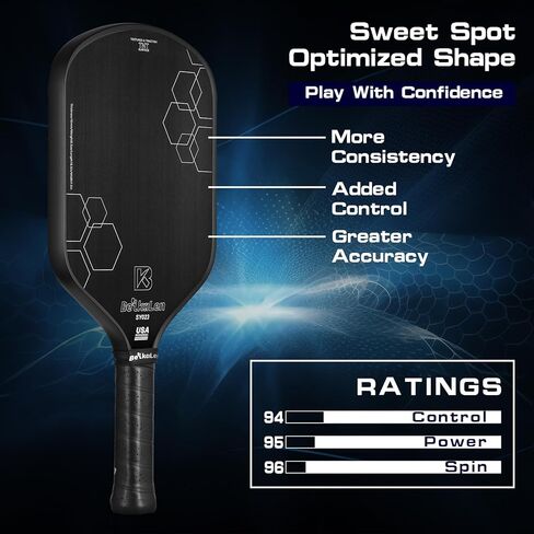 2024 BKL BeikaLen Carbon Fiber Pickleball Paddle- World Champion Surface Technology Options Pickleball Racket - Tournament Edition - USAPA Polypropylene Honeycomb Paddle with Cushion Comfort Grip in Saudi Arabia