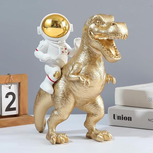Astronaut Statue Dinosaur Statue Resin Arts Gifts, Spaceman Sculpture Figurine Ornament, Table Decor, Home Decor, Desktop Accessories Tabletop Decoration, Bookshelf, Office, Living Room in Kuwait