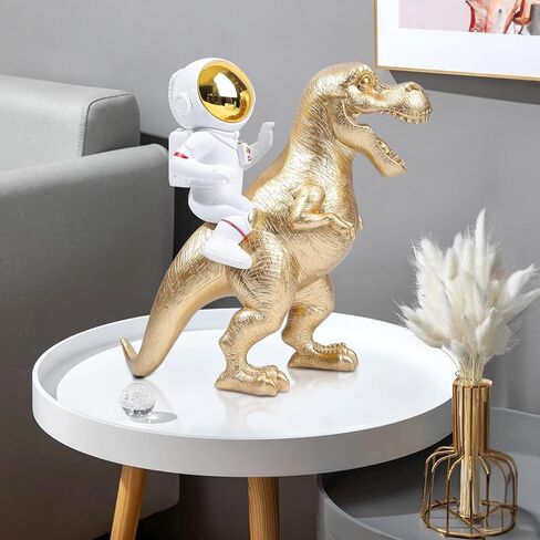 Astronaut Statue Dinosaur Statue Resin Arts Gifts, Spaceman Sculpture Figurine Ornament, Table Decor, Home Decor, Desktop Accessories Tabletop Decoration, Bookshelf, Office, Living Room in Kuwait
