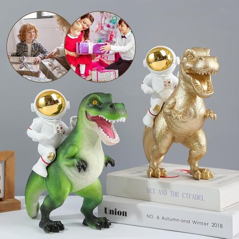 Astronaut Statue Dinosaur Statue Resin Arts Gifts, Spaceman Sculpture Figurine Ornament, Table Decor, Home Decor, Desktop Accessories Tabletop Decoration, Bookshelf, Office, Living Room in Kuwait