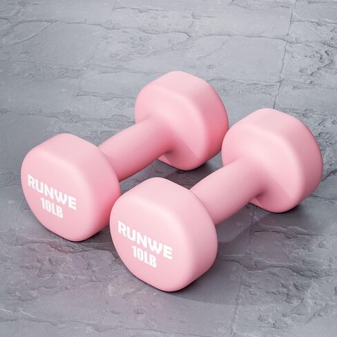 RUNWE Dumbbells Set of 2 - Cast Iron Dumbbell Pairs Options for 1 3 5 7 OR 10 LB Each, Hand Weights Sets Exercise & Fitness Dumbbell Free Weights for Child, Women, Men (Sold in One Pair Not All Sets) in Saudi Arabia