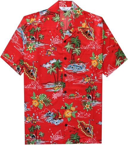 قمصان ALVISH هاواي للرجال بأكمام قصيرة وأزرار سفلية كاجوال in Kuwait