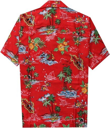 قمصان ALVISH هاواي للرجال بأكمام قصيرة وأزرار سفلية كاجوال in Kuwait