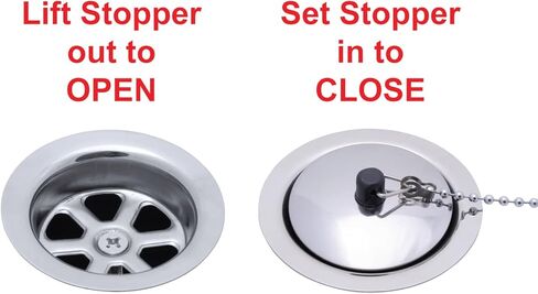 Ambassador Marine - تصريف 2 بوصة، تصريف مستقيم، ملف جانبي منخفض، خيط 1-1/4 بوصة - M، مع سدادة سلسلة - لمسة نهائية فائقة المرآة - S00-0104-UP-W in Kuwait