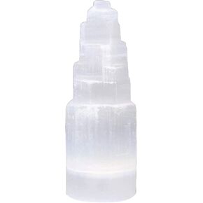 WBM Selenite Crystal Skyscraper Tower 15cm Long, Natural Healing & Calming Effects, Moroccan Crystal without Cord for Home Decor 3-5 Lbs