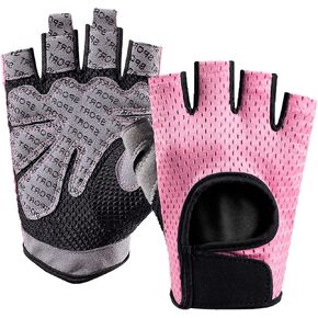 Workout Gloves for Men & Women, Fingerless Breathable & Full Palm Protection Gym Exercise Gloves for Weight Lifting, Fitness, Powerlifting, Cycling