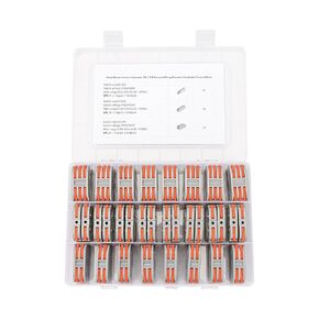 ChubbyChunk 64 Pcs Mixed Boxed Terminal Block Quick Wiring Connector Compact, Wiring Connector Conductor