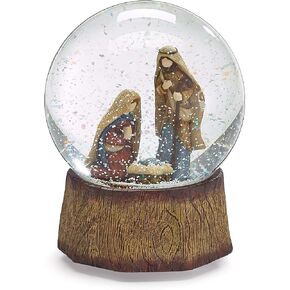 Burton and Burton Nativity Snow Globe Plays Silent Night Decor, Multicolor