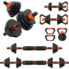 Adjustable Dumbbell Set 20LBS/50LBS/70LBS Free Weights Dumbbells,4 in1 Weight Set,Dumbbell, Barbell, Kettlebell, Push-up, Home Gym Fitness Workout Equipment for Men Women