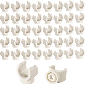 50PCS PVC Pipe Clips, 1/2 inch (16mm) PEX Tube U-Hook Clips Mount Plastic Pipe Clamp Hose Clamps Pipe Holder Bracket Support Tools