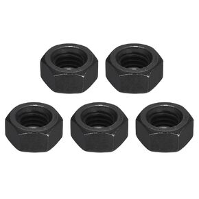 uxcell 7/16-14 UNC Hex Nuts, Carbon Steel Grade 8.8 Black Oxide Hexagon Nut for Screw Bolt, 5 of Pack