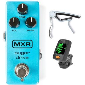 Briskdrop MXR M294 Sugar Drive Pedal Bundle with Dunlop Trigger Capo and Tuner (M294-87N)
