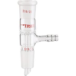 محول خلع الفراغ الزجاجي، ساق قصير مستقيم، مع وصلة 24/40 ووصلة خرطوم 8 مم لتقطير الفراغ in Kuwait