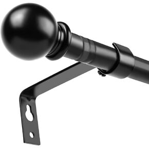 Curtain Rods for Windows 28-48 inch, 5/8 Inch Splicing Decorative Curtain Rods,Black Heavy Duty Curtain Rod with Brackets,long curtain rod for Bedroom,Living Room,Kitchen,Ventanas Grandes