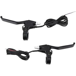 1 Pair Brake Lever Universal Aluminum Alloy 4 Finger Bike Brake Levers 2 Wires Left & Right Brake Handles for Electric Bike