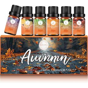 Fall Essential Oils Set - Pure Plant Extracts, Oil Diffuser Essential Oils, Essential Oils for Diffusers for Home, includes Citrus Burst, Freshness, Cozy Reunion, Fiesta, Leaf Aroma, Aromatic