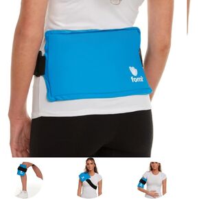 Premium Hot Cold Solid Gel Ice Pack by FOMI Care | Cool Compress for Lower Back, Shoulder, Knee, Bicep, Stomach | Coccyx, Sciatica, Tailbone Pain Relief | Flexible, Reusable Heating Pad | Adjustable