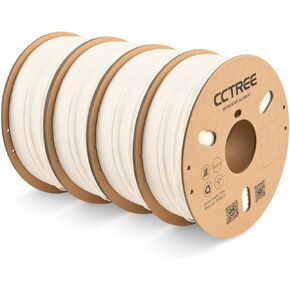 High Speed PLA Filament 1.75mm White 4KG, 30-600mm/s Fast Printing, Accuracy +/- 0.03mm, 4-Pack 1KG Cardboard High Fluidity Rapid PLA Filament Bundle for High Speed 3D Printers
