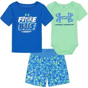 Under Armour baby-boys 3-piece Set, Bodysuit, Graphic T-shirt and Shorts, Crew Neckline