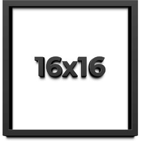 16x16 Shadow Box Frame Black | 1 Inch Deep Solid Wood Shadowbox Display Frame | UV Resistant Acrylic Plexiglass, Acid Free Backing, and Hanging Hardware | Dugan Picture Frame Style