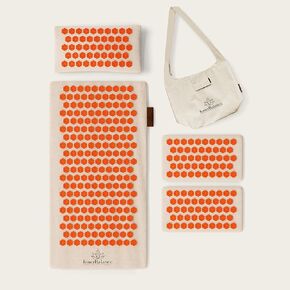 Inner Balance Acupressure Mat Set Natural HIPS Plastic Full Mat Set with Carry Bag for Back and Neck Pain Relief Muscle Relaxing